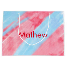 simple initial letter monogram add your name red b large gift bag