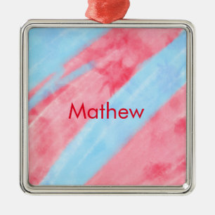 simple initial letter monogram add your name red b metal tree decoration