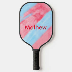 simple initial letter monogram add your name red b pickleball paddle