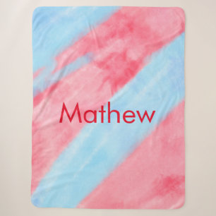 simple initial letter monogram add your name red b sherpa blanket