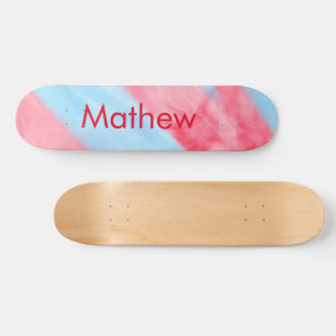simple initial letter monogram add your name red b skateboard