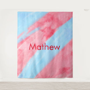 simple initial letter monogram add your name red b tapestry