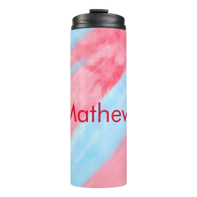 simple initial letter monogram add your name red b thermal tumbler (Front)