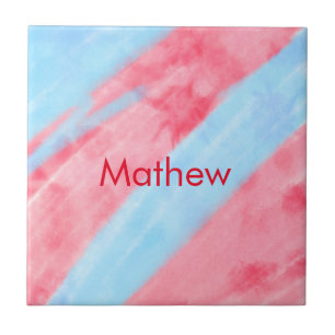 simple initial letter monogram add your name red b tile