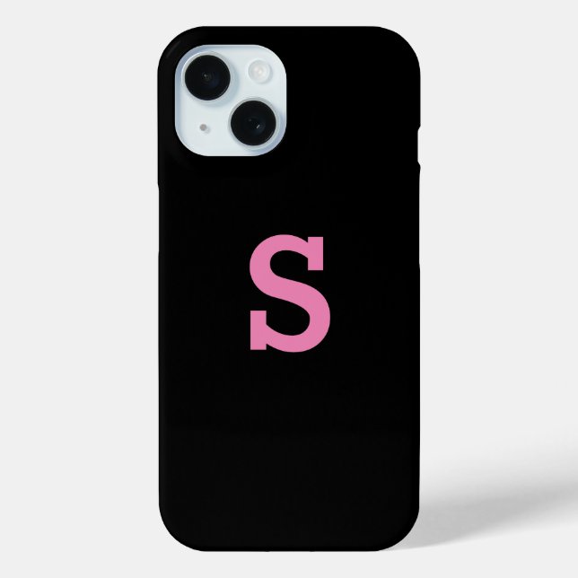Simple Initial Letter Pink Case-Mate iPhone Case (Back)