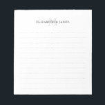 Simple Initial Monogram Couple Names Dotted Lines Notepad<br><div class="desc">Simple Initial Monogram Couple Names Dotted Lines Notepad</div>