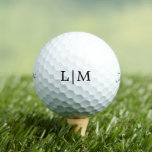 Simple Initial Monogram Personalised Golf Balls<br><div class="desc">Custom golf ball with a simple yet elegant design with your two letter monogram in classic black and white.  These premium,  personalised golf balls are an excellent gift for the golfer in your life for Father's Day,  Christmas or Birthday.</div>