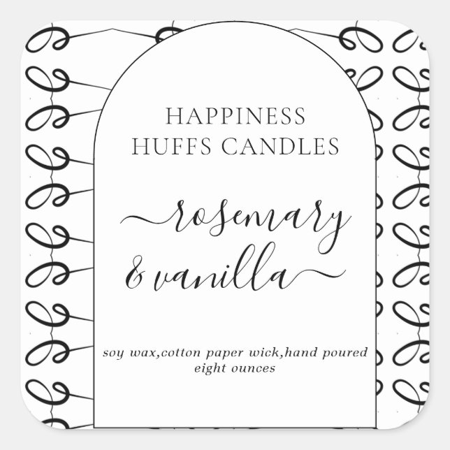 Simple Ink Minimal Script Candle Label Sticker (Front)