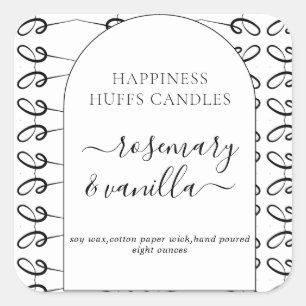 Simple Ink Minimal Script Candle Label Sticker