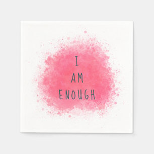 Simple Inspiring I Am Enough Affirmation Quote Napkin