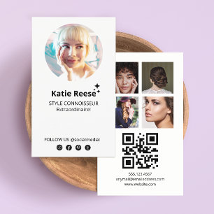 Simple Instagram Follow Me Photo Grid, QR Code Business Card