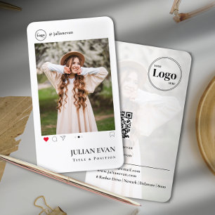 Simple Instagram Profile Photo White Business Card