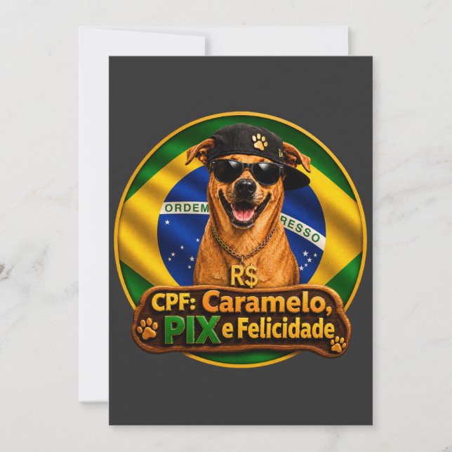 Simple Invitation CPF Caramel PIX and Happiness (Front)