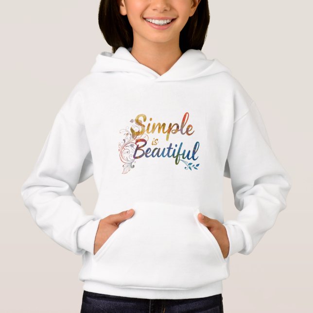 Simple is Beautiful Kids Pullover Hoodie (Front)