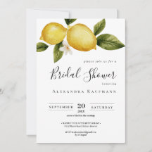 Simple Italia Lemon Calligraphy Bridal Shower
