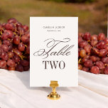 Simple Ivory and Espresso Brown Wedding  Table Number<br><div class="desc">Elevate your reception with these personalised wedding table numbers, designed for a refined and timeless look. Perfect for couples seeking wedding table number ideas that feel elegant yet minimal, each wedding table number complements a chocolate brown wedding, green and brown wedding, or any brown wedding theme. Ideal for a brown...</div>