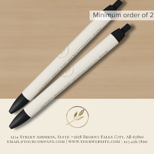 Simple Ivory Business Logo Black Ink Pen