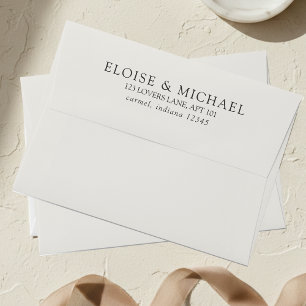 Simple Ivory Classic Wedding Envelope