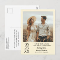 Simple Ivory Cream Wedding Save the Date Photo