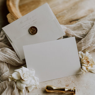 Simple Ivory Minimalist A7 5x7 Wedding Envelope