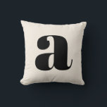 Simple Ivory White Bold Retro Monogram Initial Cushion<br><div class="desc">Simple Ivory White Bold Retro Monogram Initial Throw Pillow</div>