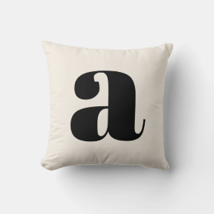 Simple Ivory White Bold Retro Monogram Initial Cushion