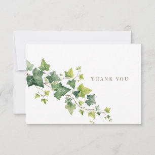 Simple Ivy Greenery Funeral Bereavement Thank You Card