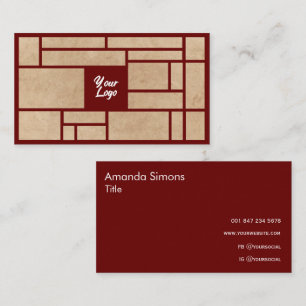 Simple Japanese Style Red Business Card