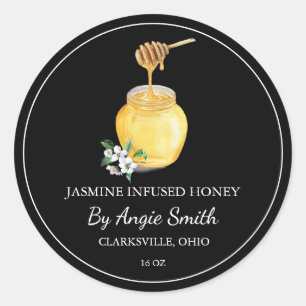 Simple Jasmine Infused Honey Label