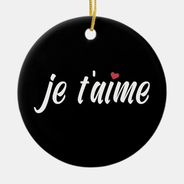 Simple Je T'aime I Love You Valentine | Ornament (Front)