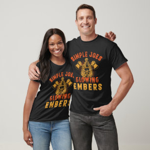 Simple Joes Glowing Embers Campfire Funny Camping T-Shirt