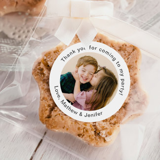 Simple Joint Birthday Photo Classic Round Sticker