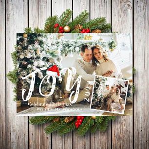 Simple Joy Christmas holidays Script Family Photo Holiday Card