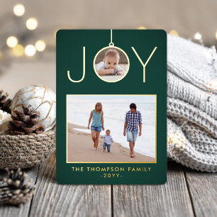 Simple Joy Christmas Ornament Dark Green 2 Photo