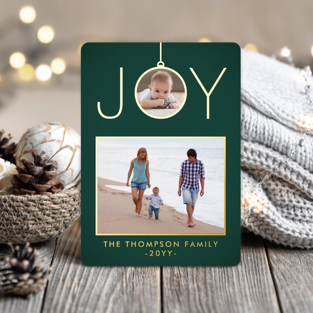 Simple Joy Christmas Ornament Dark Green 2 Photo (Creator Uploaded)