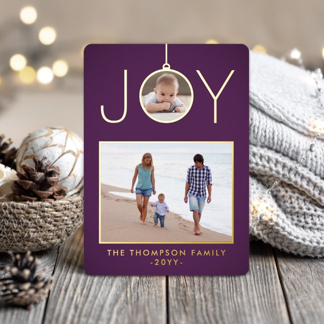Simple Joy Christmas Ornament Purple 2 Photo (Creator Uploaded)
