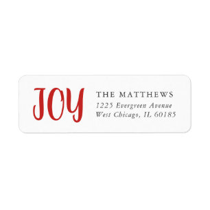 Simple Joy Holiday Return Address Labels