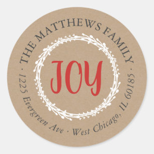 Simple Joy Kraft Round Return Address Label