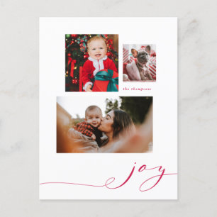 Simple Joy Multi-Photo Holiday Postcard