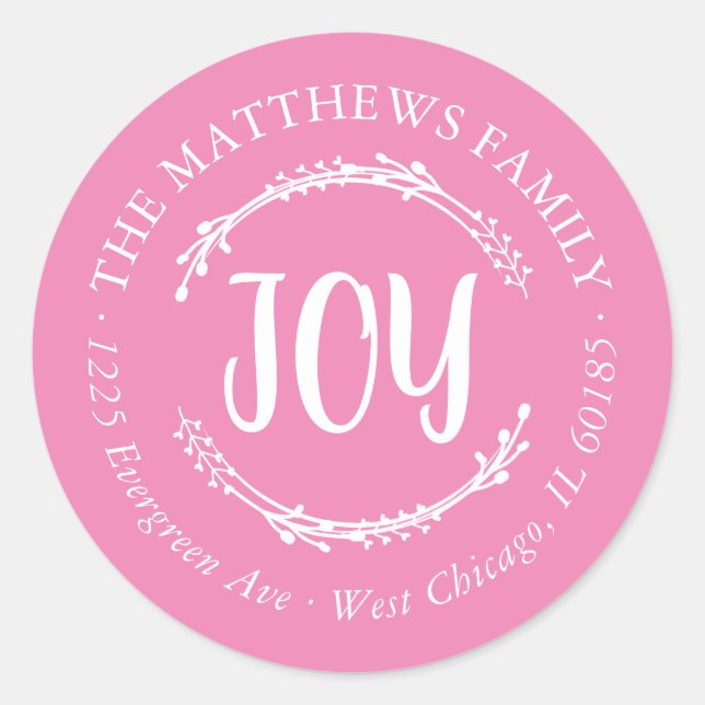 Simple Joy Round Return Address Label (Front)