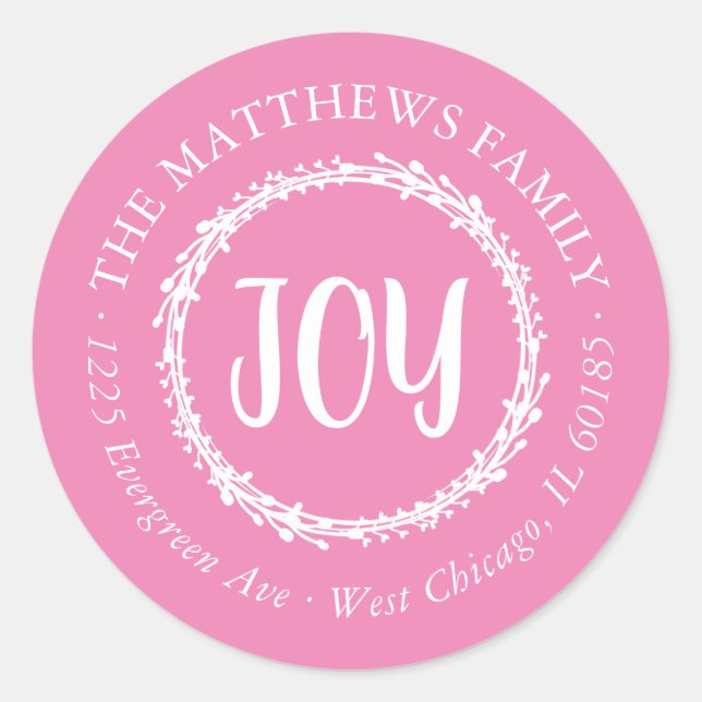 Simple Joy Round Return Address Label (Front)