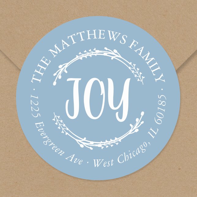 Simple Joy Round Return Address Label (Creator Uploaded)