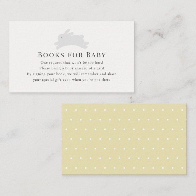 Simple Jumping Bunny Book Request Enclosure Card (Front/Back)