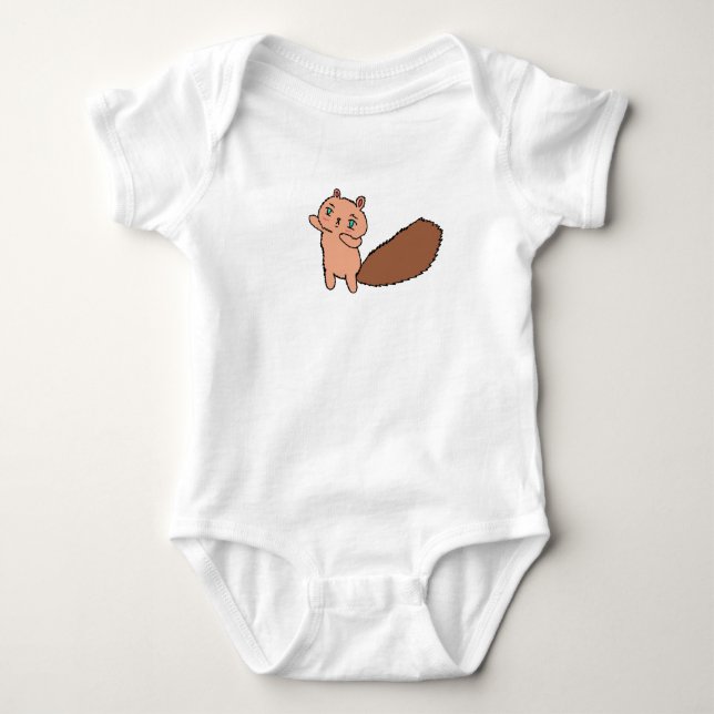 Simple Jumping Squirrel Baby Top (Front)