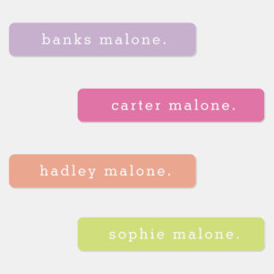 Simple Kids Bright Name Labels