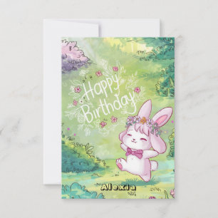 Simple Kids Bunny Digital Birthday card