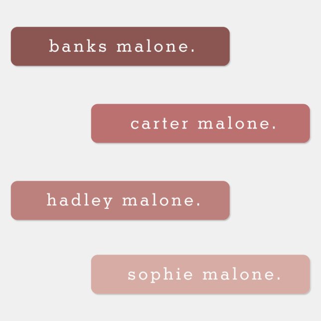 Simple Kids Dusty Pink Waterproof Name Labels (Group)