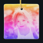 Simple Kids Photo Keepsake Ceramic Ornament<br><div class="desc">Easily diy and customise with your own images this Custom Simple Kids Photo Christmas Rainbow Keepsake Ceramic Ornament. Add any customised photo format: vertical portrait, horizontal landscape, squared shaped. Create your own unique keepsake photo gift for family, kids, grandparents, friends. Design your own holiday decoration, auto decor, vehicle car decor,...</div>