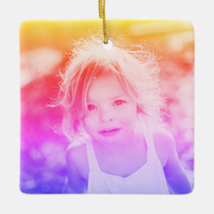 Simple Kids Photo Keepsake Ceramic Ornament
