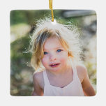 Simple Kids Photo Keepsake Ceramic Ornament<br><div class="desc">Easily diy and customize with your own images this Custom Simple Kids Photo Christmas Keepsake Ceramic Ornament. Add any customized photo format: vertical portrait, horizontal landscape, squared shaped. Create your own unique keepsake photo gift for family, kids, grandparents, friends. Design your own holiday decoration, auto decor, vehicle car decor, make...</div>